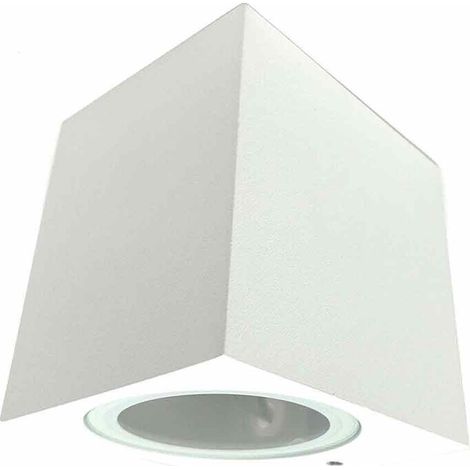 Applique a parete quadrato per esterno da giardino ip65 lampada da muro moderna attacco gu10 bianco (1/3)
