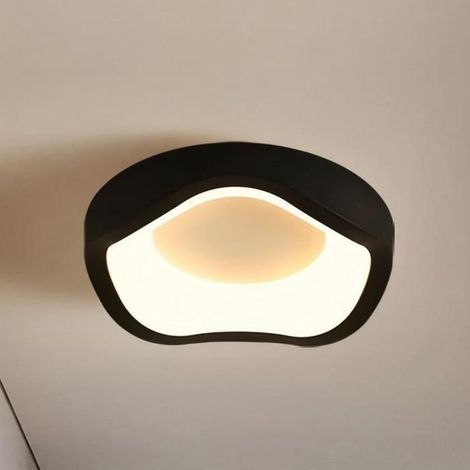 TuseRxln Moderne LED-Deckenleuchte – 12 W, warmweiß, IP54 wasserdicht, Badezimmer-Deckenleuchte – 1 Stück, schwarz, Ø 20 cm
