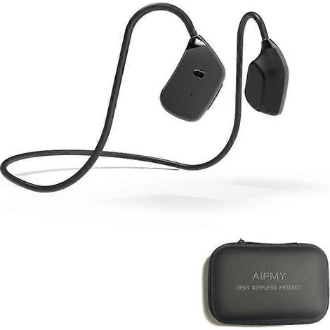 Bluetooth 5.0 Knochenschallkopfhörer, offenes Design, wasserdicht nach IPX6, kabellos für Sport, schwarz, kompatibel mit allen Smartphones. (128 Zeichen) (1/4)