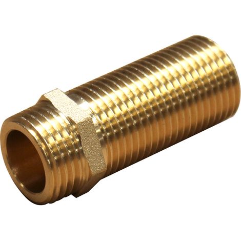 Thermador – Rallonge laiton filetée Mâle Mâle 1/2" (15/21) – Longueur 40 mm – Résistante à la corrosion – Amortisseur de vibrations pour systèmes de chauffage