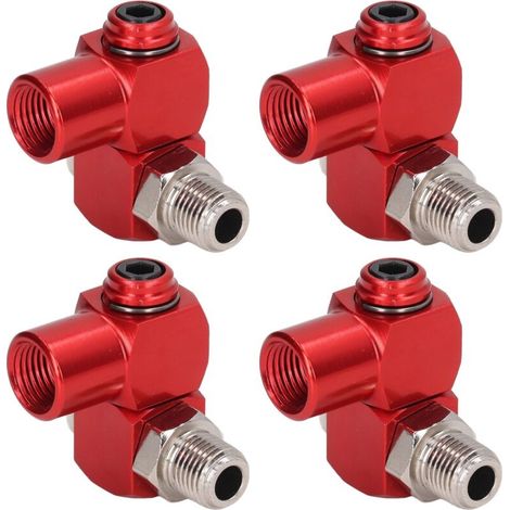 4 Stück 360°-Dreh-Luftschlauchverbinder, 1/4 Zoll NPT, Druckluftwerkzeugadapter mit 2 Drehpunkten (1/5)