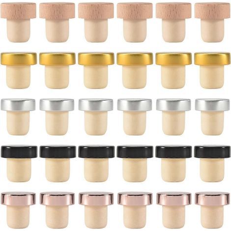 Set of 30 T-shaped wine stoppers, reusable tasting stoppers for glass bottles - AquaForge (1/5)