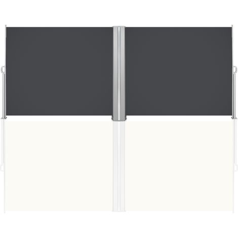 SWANEW Toldo lateral toldo lateral viento de visión retráctil balcón del jardín toldo exterior gris 160 x 600cm (1/4)