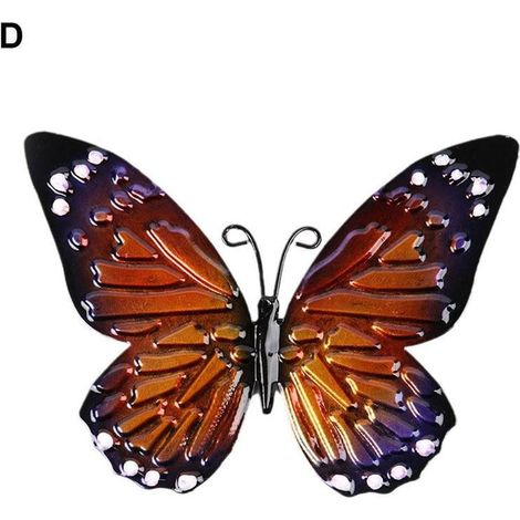 Butterfly - Metal Wall Decoration - 3D Cutout Design - Indoor Outdoor Use - Garden Bedroom Living Room - 13.5 x 9 cm - 30 g (1/5)