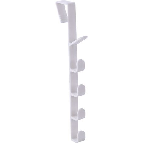 Crochet Porte-Porte - Fixation Adhésive Sans Perçage - Pour Porte Épaisseur 35 à 38 mm - Blanc - 1 Pièce (1/5)