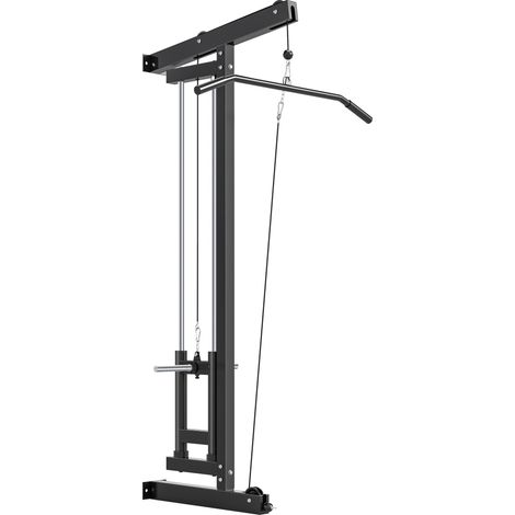 Wandmontierte Kabelzugmaschine, Stahl, Schwarz, Heimfitnessgerät