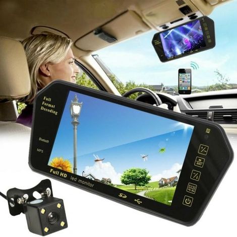 KIT RETROMARCIA SPECCHIETTO MONITOR 7" bluetooth mp4 + TELECAMERA POSTERIORE (1/5)