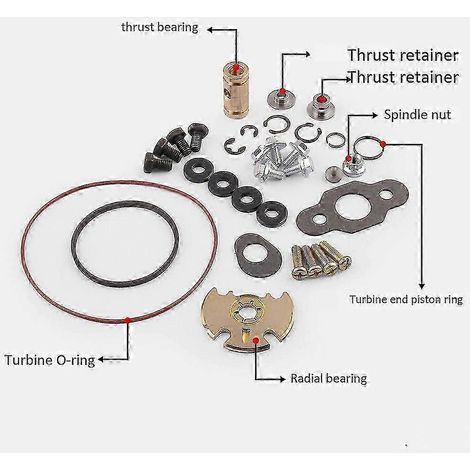 Kit de réparation et de reconstruction de turbocompresseur pour Garrett GT1549, GT1749, GT1752, GT1849, GT1852 et GT2052 (édition 0617)