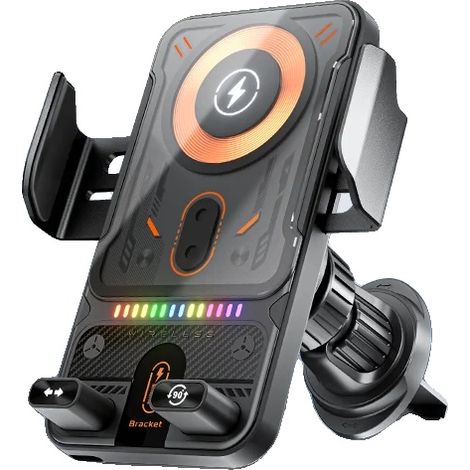 Cargador inalámbrico para coche, control táctil, detección automática, F18 negro (1/2)