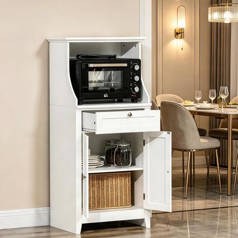 Buffet coloris blanc en MDF 60 x 40 x 122,5 cm (1/5)