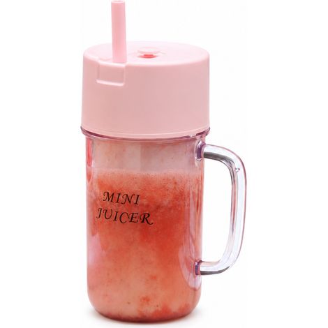 Blender portable électrique rouge, mini mixeur à jus et smoothies aux fruits, maison et extérieur (1/5)