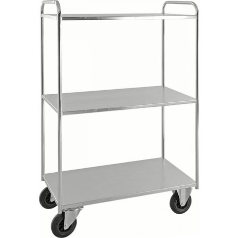 Kongamek Etagenwagen voll verschweisst 1490mm hoch mit 3 Böden verzinkt 24mm Rand ohne Bremse