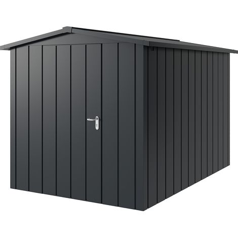 Hörmann Metall-Gerätehaus "Juno" mit Satteldach, JSD7 - Modern, 214 x 310 cm (B x T), anthrazit, 1-flüglige Tür, Anschlag links (1/5)