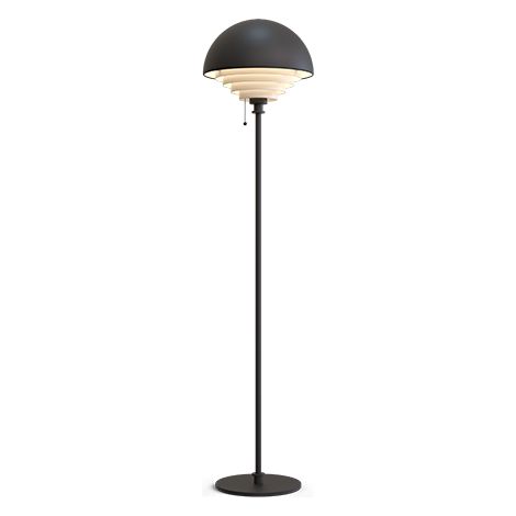 herstal Lampadaire Noir, abat-jour interrupteur 1x E27