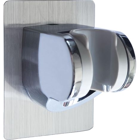 Support de pommeau de douche adhésif puissant, sans perçage, support mural réglable pour pommeau de douche de salle de bain, se fixe fermement (1/5)