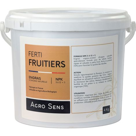 Ferti Fruitiers - Engrais pour arbres fruitiers - Seau 4 kg