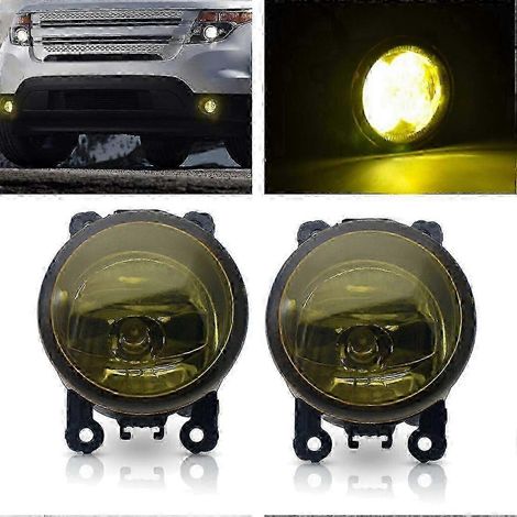 Phares antibrouillard à lentille jaune (2 pièces) pour pare-chocs avant de Ford Focus, remplaçant les ampoules H11 par un culot F4 (réf. 0724) (1/5)