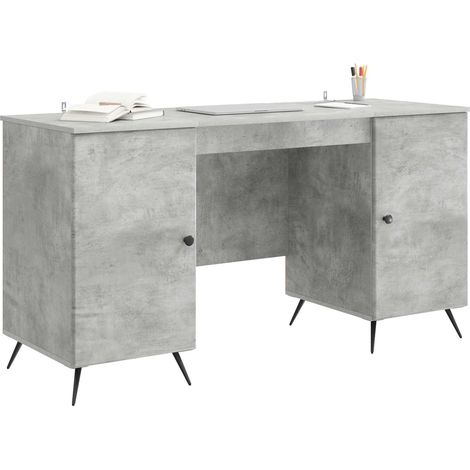 Maison Exclusive - Schreibtisch mit Tür Betongrau 142,5 x 50 x 75