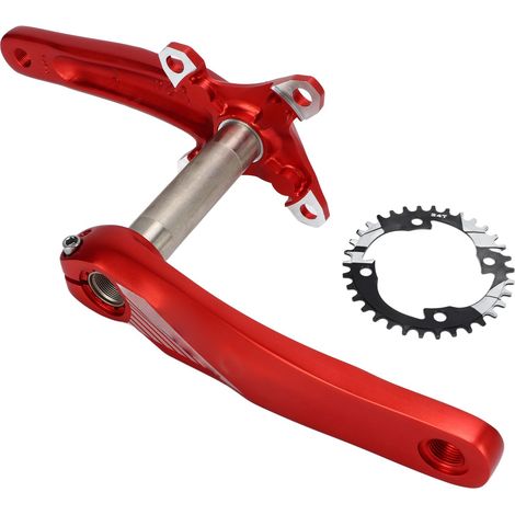 Pédalier Bolany pour VTT, manivelles intégrées creuses, plateau 34 dents, accessoires de conversion, rouge (1/5)