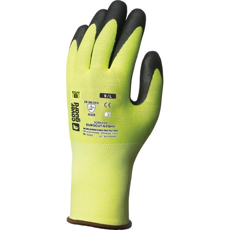 Guanti antitaglio EUROCUT N318HV - Giallo palmo nitrile Taglia 8 (1/3)