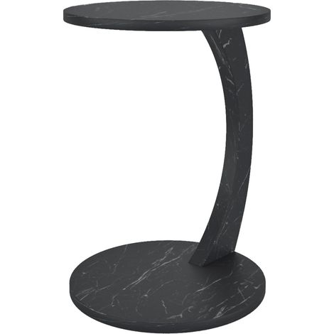 Tavolino rotondo con rotelle MDF 56 x 38 cm nero 030008667