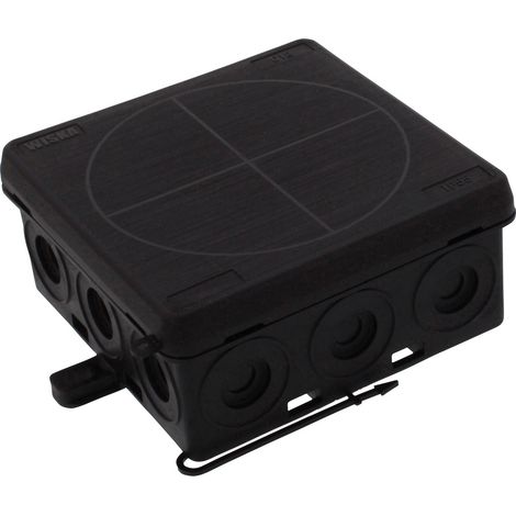 Wiska 10109588 Abzweigkasten (L x B x H) 86 x 86 x 41 mm Schwarz (RAL 9005) IP55 1 St.