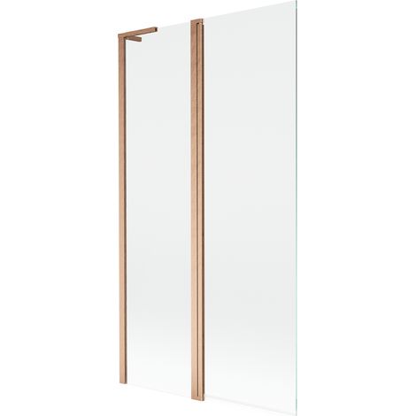 Mexen Mist L Duschtrennwand 2-flügelig 100 x 150 cm, transparent, gebürstetes Kupfer - 8A9L-100-011-65-00