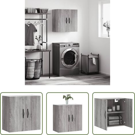 vidaXL Wandmontage - Wandschrank Grau Sonoma 60x31x60 cm Holzwerkstoff (1/5)