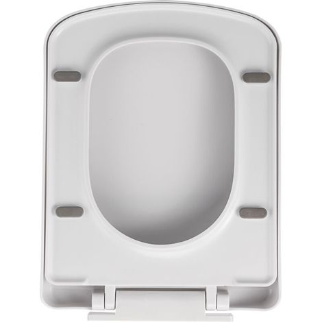Abattant de toilette carré avec charnières réglables Top Fix Bouchon à fermeture douce Libération rapide pour un nettoyage facile Antibactérien Design de luxe moderne (1/5)