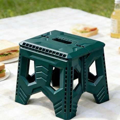 CCYKXA Folding Step Stool, 26.4 cm, Up to 125 kg, Multi-purpose Folding Stool, for Home, Kitchen, Bathroom (Green) (1/5)