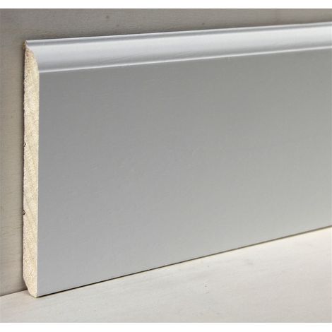 6 pezzi Battiscopa Barocco mod. Los Ayous legno laccato Bianco mm13x120x2500