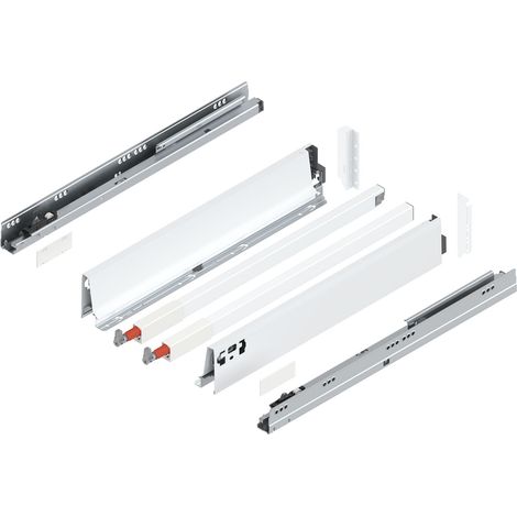 Blum Tandembox antaro C-Reling Schubladenschienen-Set 1 Paar, 30kg 500mm Vollauszug Blumotion, seidenweiß (1/5)