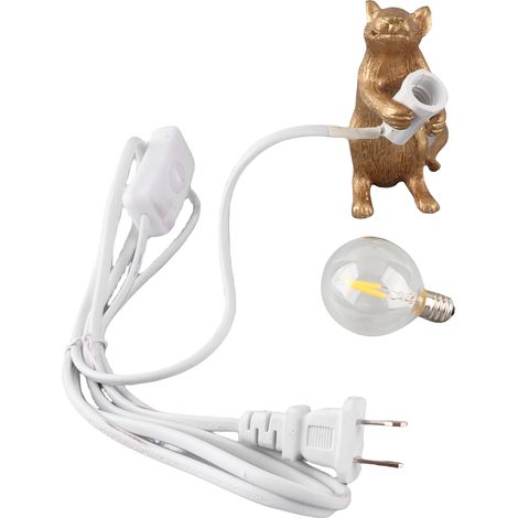 Lampe animalière, éclairage doux, utilisation simple, image réaliste, lampe souris moderne en résine pour la décoration de la maison, d'un café, d'un bureau ou d'une chambre, couleur or US (1/5)