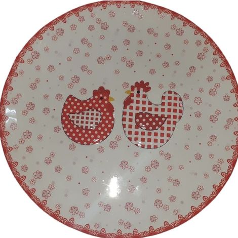 Piatto centro tavola di pasqua con fiore e galline decorazioni pasquali arredo casa idea regalo in ceramica moderno (1/4)