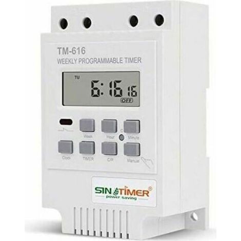 Programmateur Horaire - 12 V - 6500 W - 30 A - 24h/7j - Écran LCD - Batterie Intégrée - 1 Pièce (1/4)