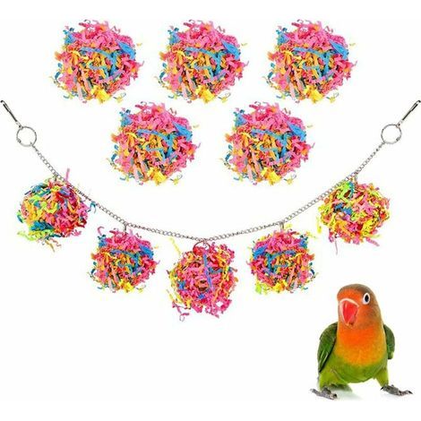 Jouets à Mâcher Oiseaux Boule Papier, Jouets d'oiseaux, Jouets à Mâcher d'oiseaux, Jouets de Perroquet d'Oiseau, pour Petits Perroquets, Inséparables, Petites Perruches Cockatiels (1/5)