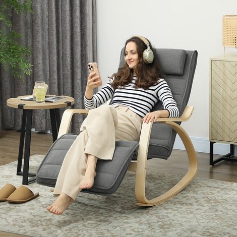 poltrona relax massaggiante con riscaldamento grigio OKMYHOME (1/3)
