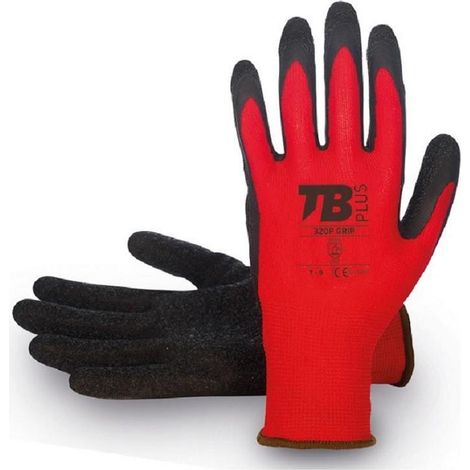 guantes de trabajo poliéster. látex rugoso. galga - tomas bodero t/guante talla s-7