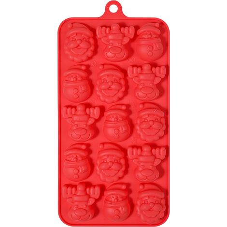 Moule à bonbons de Noël, plateau antiadhésif à 15 alvéoles, moule en silicone, résistant aux hautes températures (1/5)