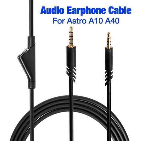 SURENHAP Câble d'extension audio pour casques de jeu avec cordon de 2 m pour Astro A10 A30 A40 / A40tr 1111532 (1/4)