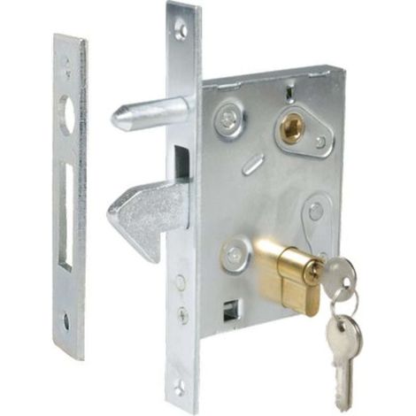 SERRATURA CANCELLO INFILARE A GANCIO C001 WORKIT - B.Q ZINC F.MM 25 C.SAGOM M1+Q8 E.MM 50 - 1 pezzo
