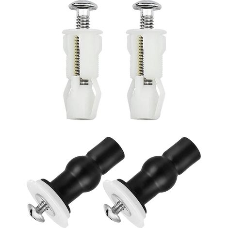 Lntyq Lot de 4 Abattant WC Fixations Charnières Vis D'expansion pour Couvercle de Toilette Fixation Abattant WC Vis pour Lunette Toilette Ensemble, Pièces de Rechange pour Couvercle de Toilette