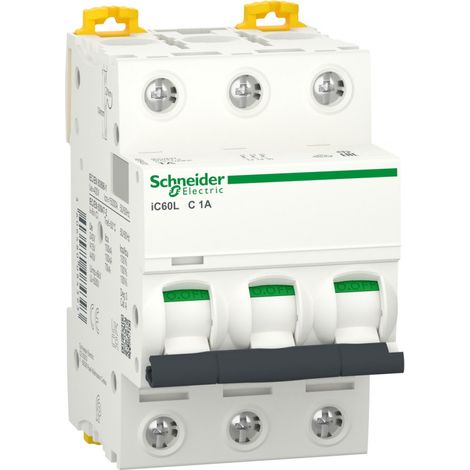 Acti9, iC60L disjoncteur 3P 1A courbe C - A9F94301 (1/2)
