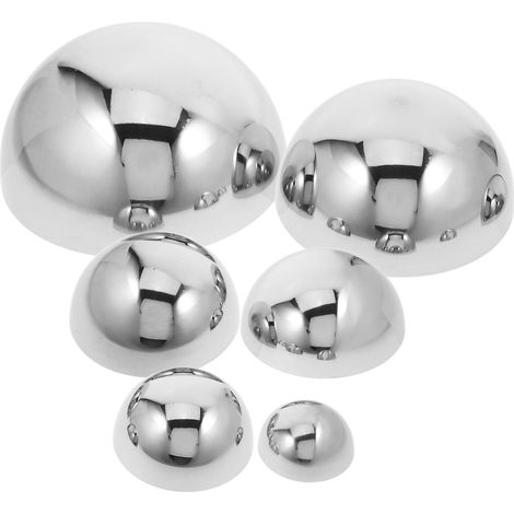 6pièces Lot de Boules Creuses Décoratives Acier Inoxydable pour Jardin Extérieur Étang Piscine Ou Décoration Intérieure (1/5)
