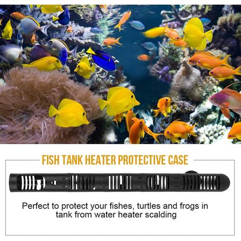 Protection de Chauffage d'Aquarium Manchon Protecteur de Chauffage Détachable Amovible en Plastique pour Chauffage de Bassin de Poisson Tortue Grenouille Cache Chauffage Réglable