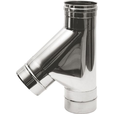 RACCORDO A T 135° INOX M.M.F. CM.15 TUBO STUFA (1/3)