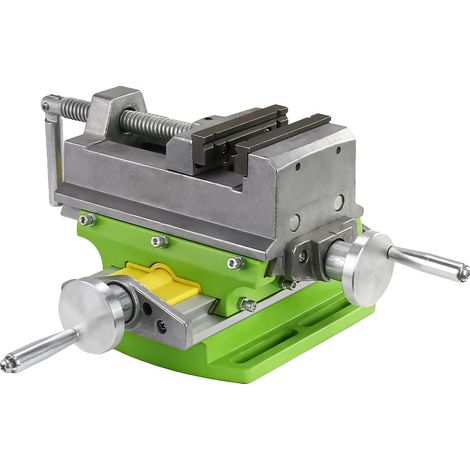 Étau à glissement croisé, mâchoires de 3 pouces, base de 5 pouces, fonctionnement manuel, adapté pour fraiseuse et perceuse à colonne, construction en acier durable (1/5)