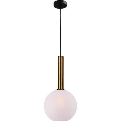 Lampe suspendue Ø 25cm Bella 2 Laiton antique avec verre blanc mat - 2980-10-06-25 (1/3)