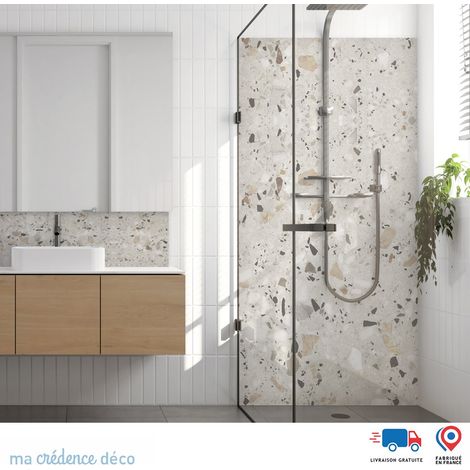 Panneau de douche : Terrazzo de Colonnade - Couleur Beige marron - Alu composite - 120 - 245 (1/3)