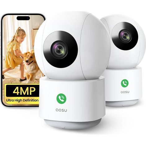 4MP Caméra Intérieure pour Bébé et Animaux, Appel à Une Touche (1/5)